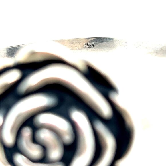 Gorgeous Silver 925 Rose Flower Bangle - Picture 6 of 8